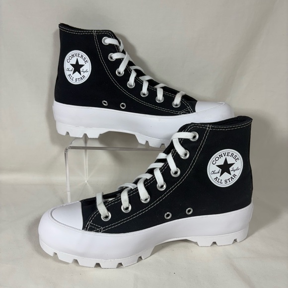 Converse Black and White High-Top Sneakers.  Brand New - Picture 2 of 10